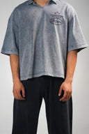 Baggy Polo Shirt (Acid Wash Arizona) - Light Grey