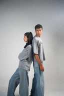 Oversized Tee Shirt (Acid Wash Dreamer) - Light Grey