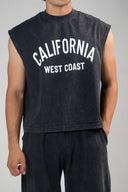 Boxy Tank Top (Acid Wash California) - Dark Grey