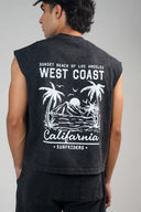 Boxy Tank Top (Acid Wash California) - Dark Grey