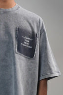 Oversized T Shirt (Acid Wash - Untitled) - Light Grey