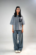 Oversized T Shirt (Acid Wash - Untitled) - Light Grey