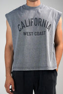 Boxy Tank Top (Acid Wash California) - Light Grey