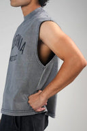 Boxy Tank Top (Acid Wash California) - Light Grey