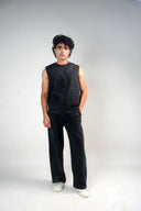 Boxy Tank Top (Acid Wash) - Dark Grey