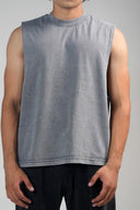 Boxy Tank Top (Acid Wash) - Light Grey