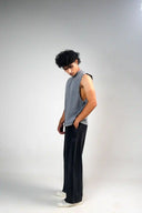 Boxy Tank Top (Acid Wash) - Light Grey