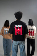 Oversized Tee Shirt (Aura Graphic) - Black