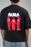 Oversized Tee Shirt (Aura Graphic) - Black