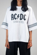 Oversized Tee Shirt (AC/DC) - White