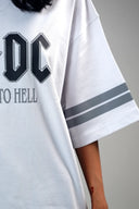 Oversized Tee Shirt (AC/DC) - White