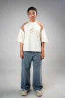 Oversized T Shirt (Celestial Stars) - Brown/Beige