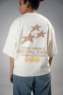 Oversized T Shirt (Celestial Stars) - Brown/Beige