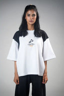 Oversized T Shirt (Celestial Stars) - White/Black