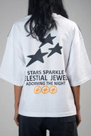Oversized T Shirt (Celestial Stars) - White/Black