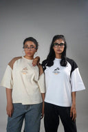 Oversized T Shirt (Celestial Stars) - White/Black