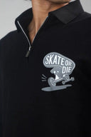 Boxy Polo Shirt (Skate or Die) - Black