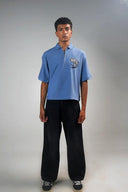 Boxy Polo Shirt (Skate or Die) - Blue