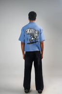 Boxy Polo Shirt (Skate or Die) - Blue