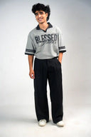 Boxy Polo Shirt (Blessed) - Grey