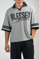 Boxy Polo Shirt (Blessed) - Grey