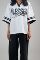 Boxy Polo Shirt (Blessed) - White
