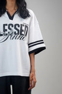 Boxy Polo Shirt (Blessed) - White