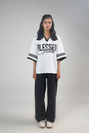 Boxy Polo Shirt (Blessed) - White