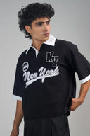 Boxy Polo Shirt (New York) - Black