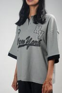 Boxy Polo Shirt (New York) - Grey