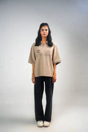 Oversized Polo Shirt (City Vibes) - Brown