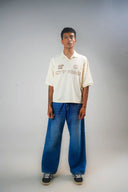 Oversized Polo Shirt (City Vibes) - Beige