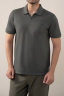PERFORMANCE ZIPPER GREEN POLO SHIRT