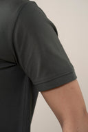 PERFORMANCE ZIPPER GREEN POLO SHIRT