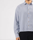 BUTTON DOWN SHIRT - BLUE/WHITE STRIPES 204