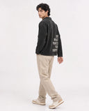 Long Sleeve Henley - Washed Black "Grateful"