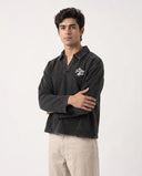 Long Sleeve Henley - Washed Black "The Sunday Affair"