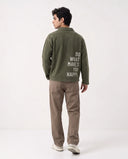 Long Sleeve Henley - Olive "Grateful"