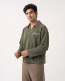 Long Sleeve Henley - Olive "Grateful"