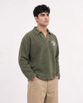 Long Sleeve Henley - Olive "The Sunday Affair"