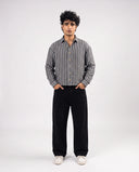 Full Sleeve Shirt - Grey/White Stripes 212