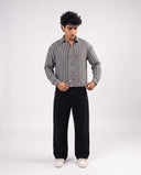 Full Sleeve Shirt - Grey/White Stripes 212
