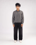Full Sleeve Shirt - Grey/White Horizontal Stripes 213