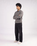 Full Sleeve Shirt - Grey/White Horizontal Stripes 213