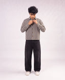 Button Down Shirt - Thick Black/White Stripes 214