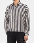 Button Down Shirt - Thick Black/White Stripes 214