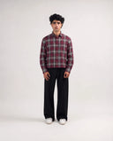 Full Sleeve Button Down Shirt - Maroon Plaid 215