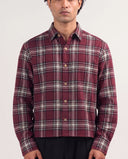 Full Sleeve Button Down Shirt - Maroon Plaid 215