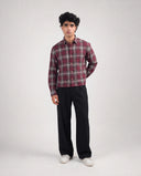 Full Sleeve Button Down Shirt - Maroon Plaid 215